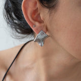 Large Silver Square Geometric Earrings