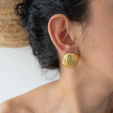 Large Hammered Square Earrings
