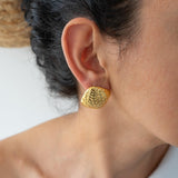 Large Hammered Square Earrings
