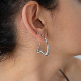 Silver Wavy Hoop Earrings