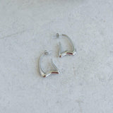 Silver Wavy Hoop Earrings
