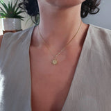 Gold Stainless Steel Sun Pendant Necklace