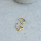 Gold Wavy Hoops Organic Hoop Stainless Steel Earrings