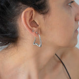 Silver Wavy Hoop Earrings