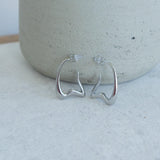 Silver Wavy Hoop Earrings