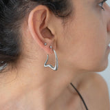 Silver Wavy Hoop Earrings
