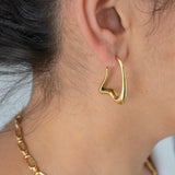 Gold Wavy Hoops Organic Hoop Stainless Steel Earrings
