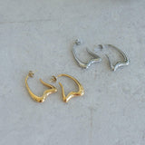 Silver Wavy Hoop Earrings
