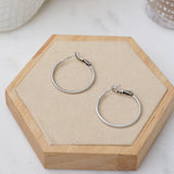 Silver Snakeskin Hoop Earrings