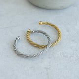 Silver Twisted Wire Open Bracelet