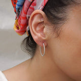 Silver Snakeskin Hoop Earrings