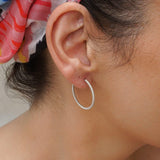 Silver Snakeskin Hoop Earrings