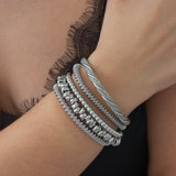 Silver Twisted Wire Open Bracelet