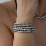 Silver Twisted Wire Open Bracelet