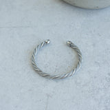 Silver Twisted Wire Open Bracelet