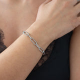 Silver Oval Link Chain Bracelet