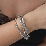 Silver Oval Link Chain Bracelet