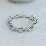 Silver Oval Link Chain Bracelet