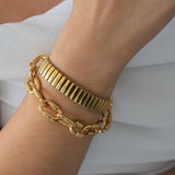 Gold Oval Link Chain Bracelet