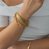 Gold Oval Link Chain Bracelet