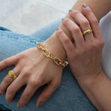 Gold Oval Link Chain Bracelet