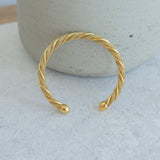 Gold twisted wire open Bracelet