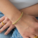 Gold twisted wire open Bracelet