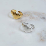 Silver Signet Heart Ring