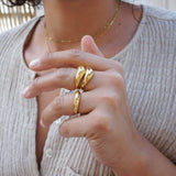 Gold Thin Soft Curve Ring