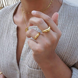 Gold Thin Soft Curve Ring