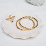 Gold Shiny Thick Round Bangle Bracelet