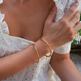 Gold Shiny Thick Round Bangle Bracelet