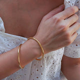Gold Shiny Thick Round Bangle Bracelet