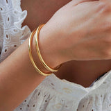 Gold Shiny Thick Round Bangle Bracelet
