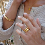Gold Thin Soft Curve Ring