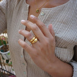 Gold Thin Soft Curve Ring