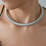 Silver Oversized Snake Collar Necklace