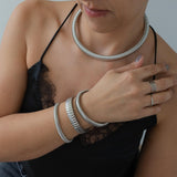 Silver Oversized Snake Collar Necklace