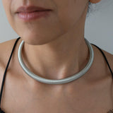 Silver Oversized Snake Collar Necklace