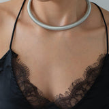 Silver Oversized Snake Collar Necklace