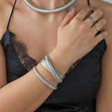 Silver Oversized Snake Collar Necklace