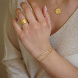 Gold double chain Bracelet