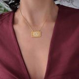 Gold Stainless Steel Evil Eye Protection Pendant Necklace