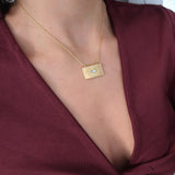 Gold Stainless Steel Evil Eye Protection Pendant Necklace