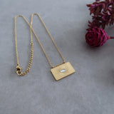 Gold Stainless Steel Evil Eye Protection Pendant Necklace