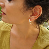 Modern Silver Half-Heart Earrings