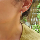 Modern Silver Half-Heart Earrings