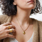 Gold Ethnic Disc Coin Pendant Necklace