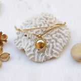 Gold Ethnic Disc Coin Pendant Necklace
