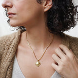 Gold Ethnic Disc Coin Pendant Necklace